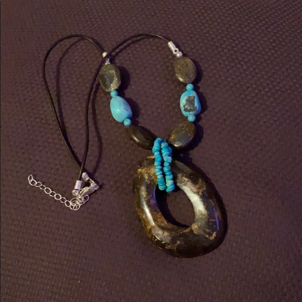Turquoise and stone necklace